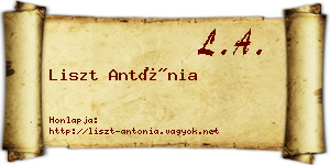 Liszt Antónia névjegykártya